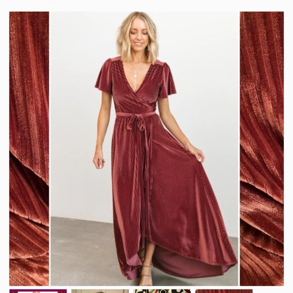 Baltic Born Andi Wrap Dress in Dark Rose XL